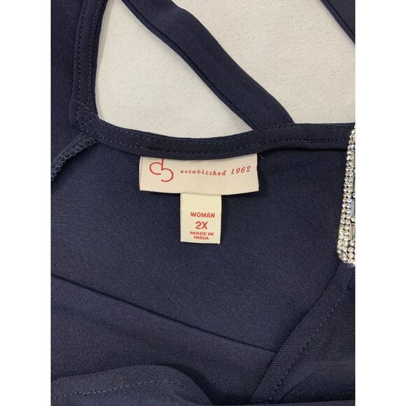 Dressbarn Women's Blue Casual Dress - Picture 3 of 8